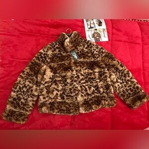 Fabulous Furs Charcoal leopard jacket size Large